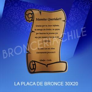 Placa de Bronce - Forma Pergamino