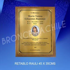 Retablo Rauli con Placa de Bronce
