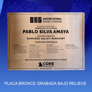 PLACA BRONCE BAJO RELIEVE <br>45x60 cms