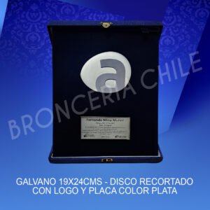 Estuche de jersey disco recortado y placa, color plateado